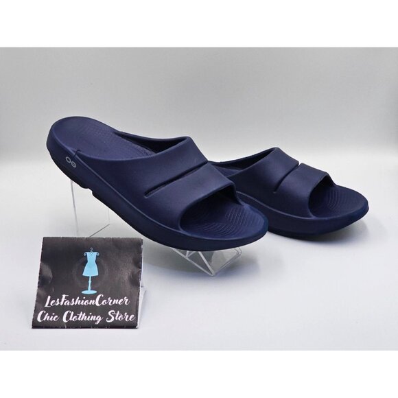 OOfos OOriginal Men's Navy Blue Ooahh Sport Slide Sandals Size M9/Wo's 11 2636 - Picture 5 of 16